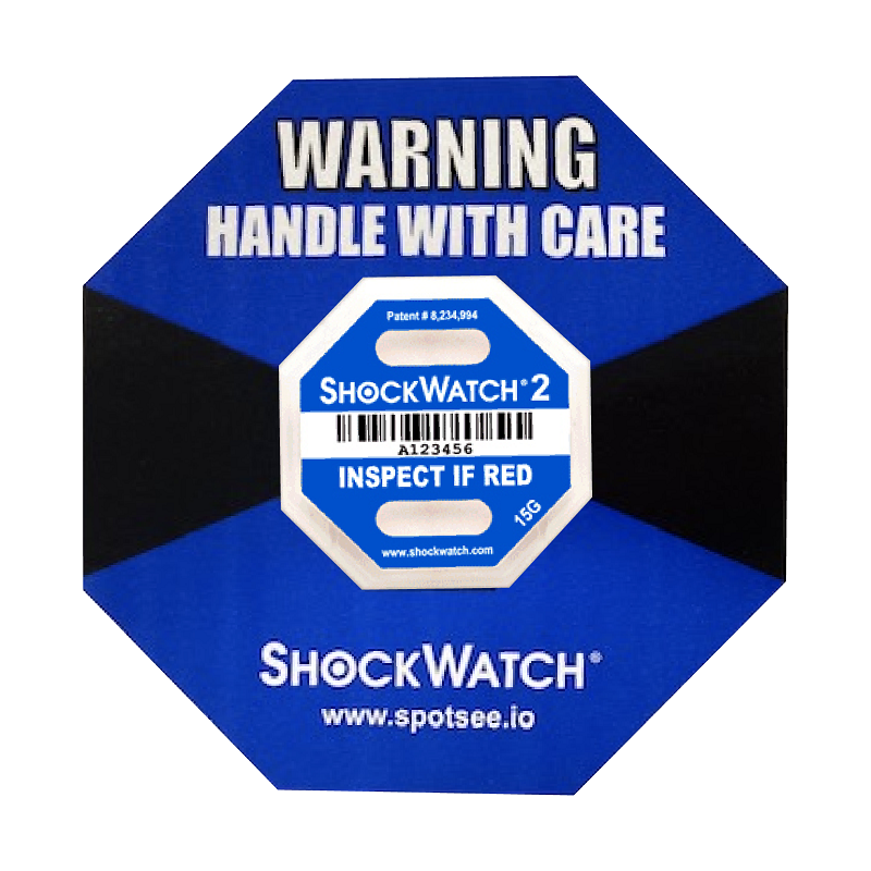 ショックウォッチ2 SW2-15G 青い警告台紙付き 衝撃検知ラベル
