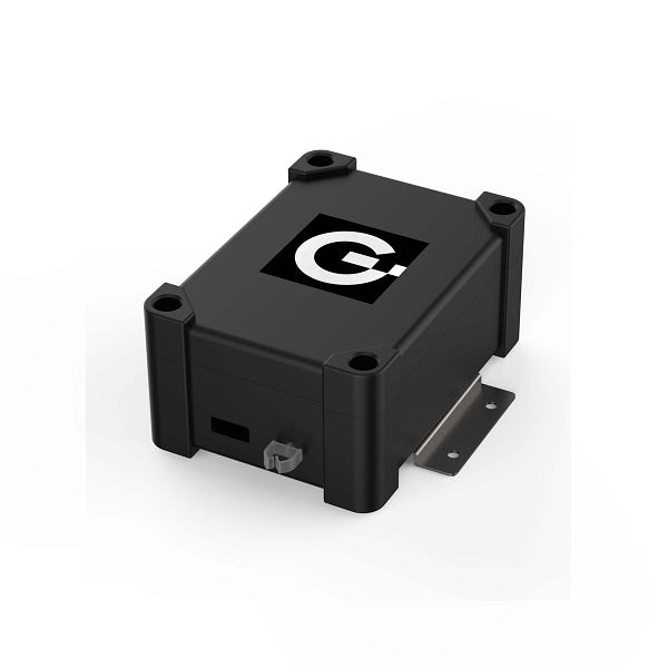 G-MEN 外部電源ユニット EPS-UT1 黒い筐体と取付金具を斜めから見た様子