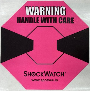 ショックウォッチ2 5G用 ピンクのWARNING警告台紙 中央が抜けた状態