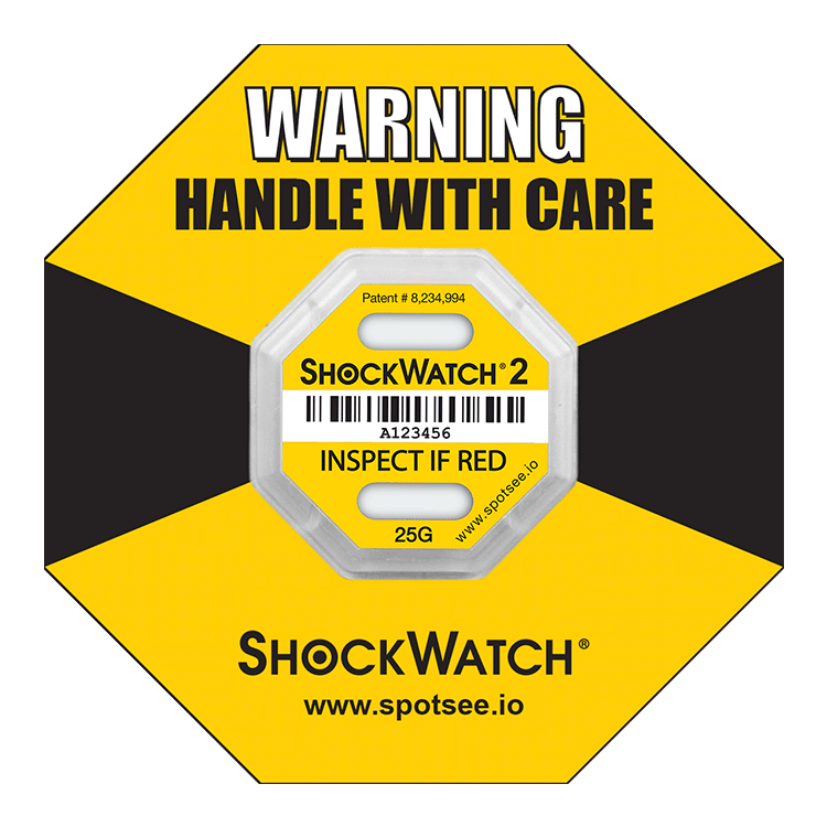 ショックウォッチ2 SW2-25G 黄色の警告台紙付き 衝撃検知ラベル 未作動