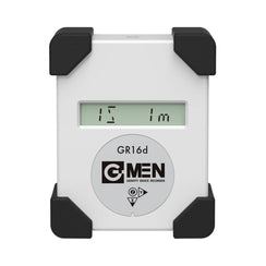 G-MEN GR16d 輸送振動データロガー 白い本体にグレーのラベルと液晶表示